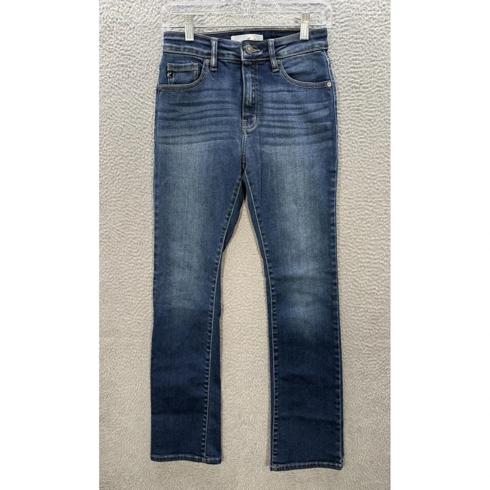 KanCan Jeans‎ Womens 3/25 Blue High Rise Bootcut Stretch Distressed Denim Preppy